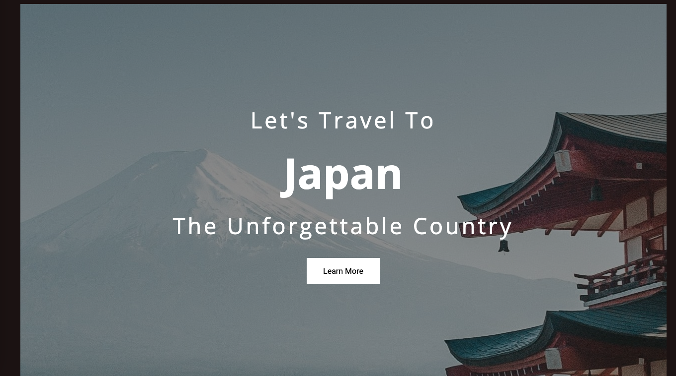 Japan Travel Landing Page using HTML and CSS